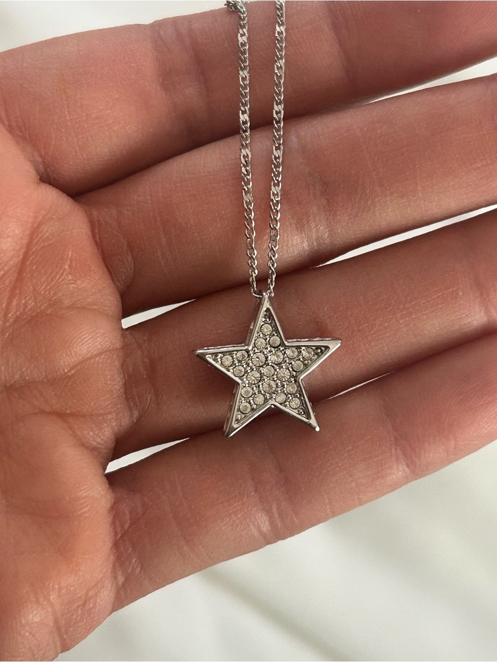 Swarovski Silver Star Crystal Pavé Necklace